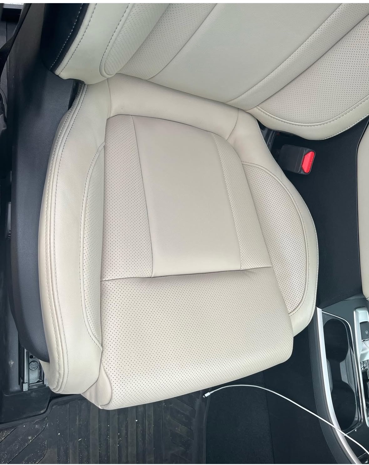 Leather after finish restoration