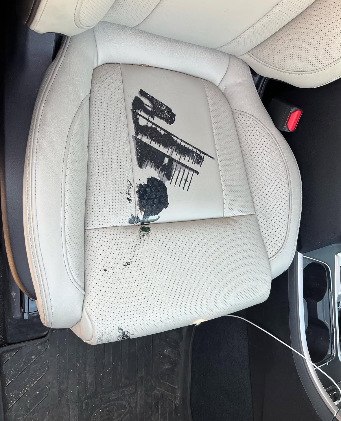 Leather before finish restoration
